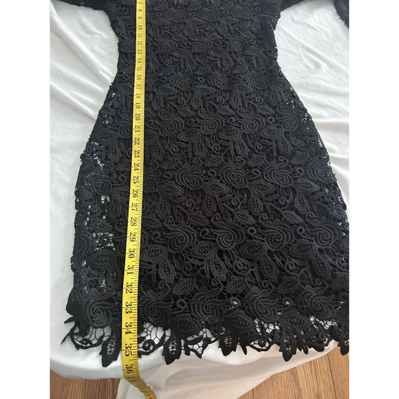 Wilifred Aritzia Floral Lace Bodycon Mini Dress Womens Size XS Black Party Event - Picture 7 of 8
